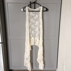Cream lace vest